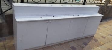 vitrin şuşə: Ağ rəngli vitrin/stand tezgahı – mağaza, aptek, kassa və ya resepsiyon — 2