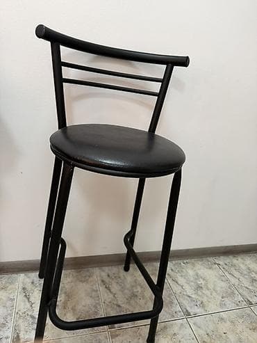 ucuz termo: Metall bar taburesi – qara rəng - Material: toz boya örtüklü metal — 1
