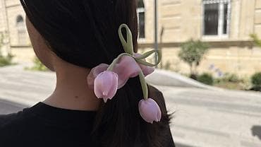 baş: Tulpan formalı saç aksesuarı – elastik rezin scrunchie - Dizayn — 3