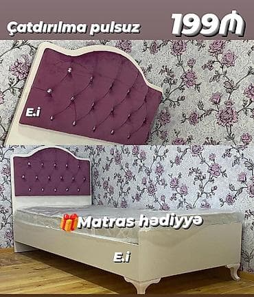 Tək nəfərlik çarpayı dəsti - Zərif dizaynlı çarpayı: krem rəngli lalafo.az -da Tək nəfərlik çarpayı dəsti - Zərif dizaynlı çarpayı: krem rəngli