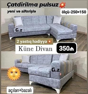 ucuz aboy: Künc divan, Yeni, Açılan, Bazalı — 1