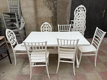 step deke: Qonaq otağı üçün, Yeni, Açılmayan, Dördbucaq masa, 6 stul — 1