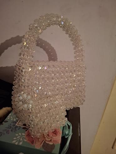 patek phlippe saat: Kristal muncuqdan əl işi çanta - Material: şəffaf, parıltılı — 3