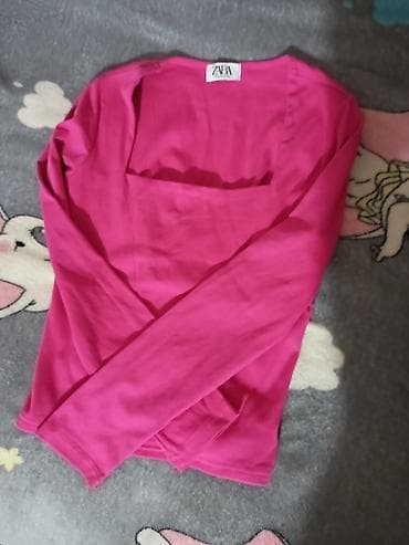 zara salvar: ZARA qadın köynəyi - Rəng: parlaq fuksiya/çəhrayı - Model: Uzunqol — 2