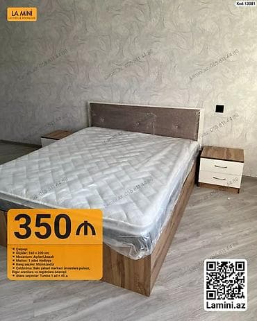 Yataq dəsti – Kod: 13081 - Çarpayı ölçüləri: 160 x 200 sm - Mexanizm