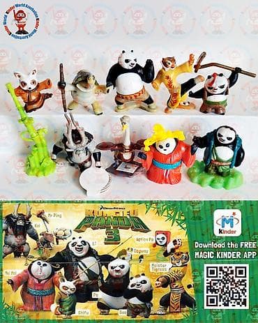 labubu kukla: Məhsul: Kinder sürprizlərindən “Kung Fu Panda 3” kolleksiya fiqurları — 1
