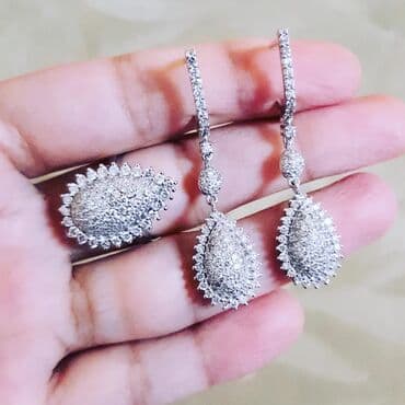 1 qram qızılın qiyməti 2024 750: Dəstə daxildir: Üzük, Sırğa, Bilərzik, Ağ qızıl, 750 Əyar, 1511 g — 3