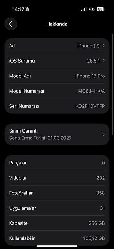 mac pro: IPhone 17 Pro, 256 GB, Mavi, Zəmanət, Face ID, Simsiz şarj — 7