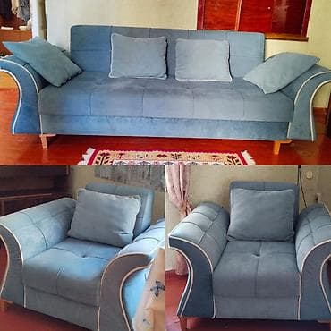 İşlənmiş, Divan, 2 kreslo, Bazalı, Açılan — 1