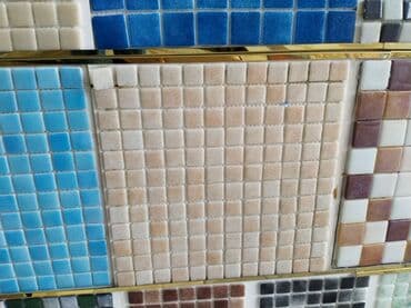 hindistan kafeli: Mozaik kafel panelləri – kvadrat formatlı, keramika əsaslı, şüşəvari — 1