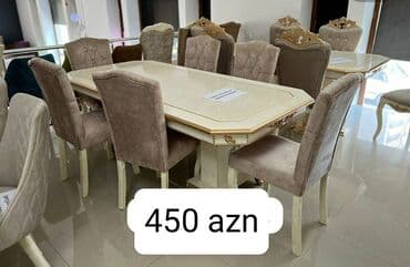 ders masaları: Qonaq otağı üçün, Yeni, Açılmayan, Dördbucaq masa, 6 stul — 1