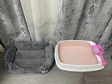 Yataqlar: Pişik üçün yataq və tualet qabı dəsti. 2-si birlikdə 15 manat. Yalnız — 1