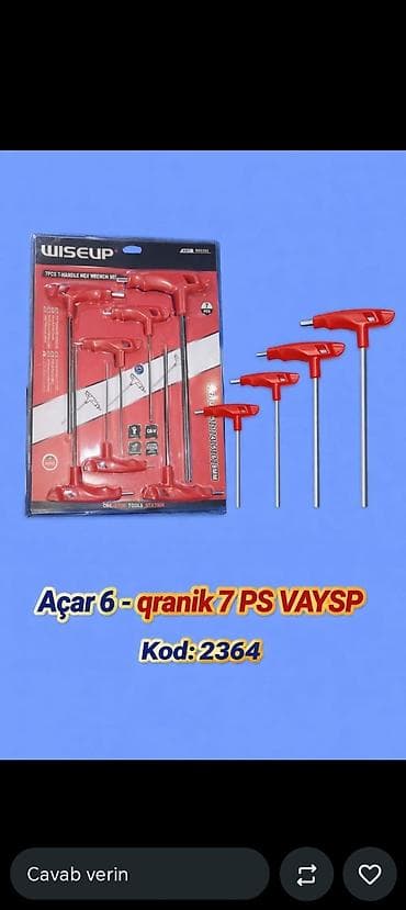 Açar dəsti ədəd: 7