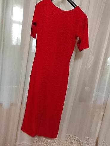 mango don: Qırmızı krujeva naxışlı don - Klassik qırmızı rəng, qolsuz deyil – — 1