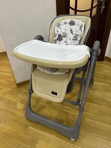 Uşaq yemək stulu – Turbey - Rəng: bej/krem və boz çalarlar - Geniş