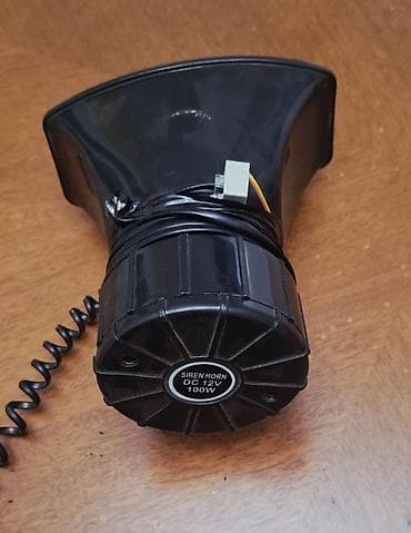 elektrik plitələr: Avtomobil üçün 100W səs siqnalı və mikrofonlu siren sistemi — 4