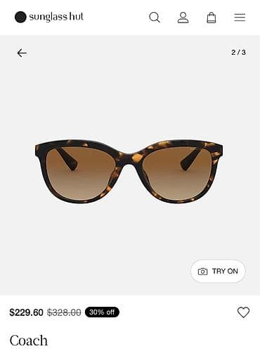 goz linza: Coach gün eynəyi – qadınlar üçün klassik “cat-eye”/oval qarışıq forma — 2