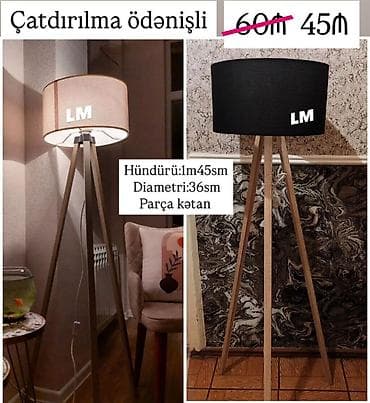 sehne isiqlari: Yeni lampalar✨TORŞER Qiymət : 45₼ Ölçü:hün 1m45smxdiametri36sm — 2