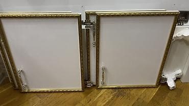 pisik sekilleri: Ağ rəngli dekorativ divar paneli və rəf-kabinet dəsti - Klassik — 2