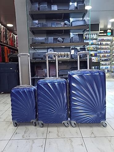 çamta: Mavi sərt korpuslu çamadan dəsti - 3 ölçü: kiçik, orta və böyük - — 1