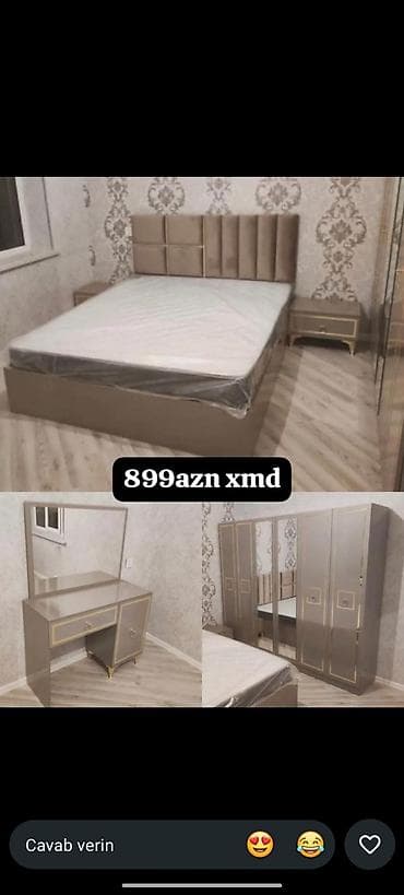 Yataq otağı dəsti Tərkibi: - İri ölçülü çarpayı, yumşaq başlıqla - 2