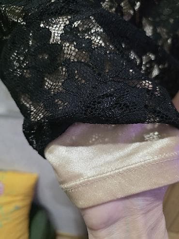 Sviterlər: Qara krujeva kokteyl donu - Model: dar siluetli, dizə yaxın uzunluq - — 3