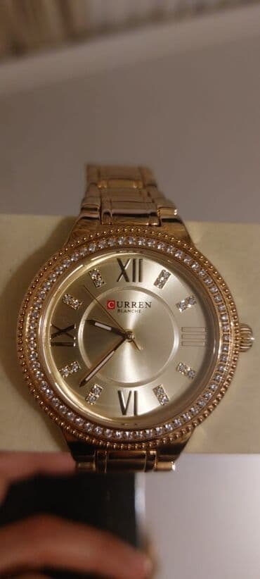 qizil qolbaq: Qol saatı, Curren, rəng - Qızılı — 2