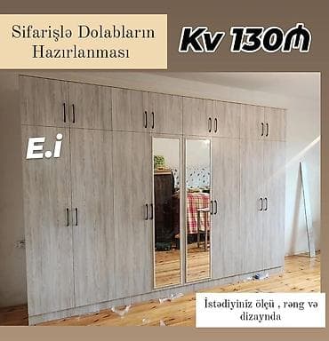 asma tavan ustasi: Yataq otağı üçün, Qarderob, Açılan, Quraşdırıla bilən, 6 qapı — 1