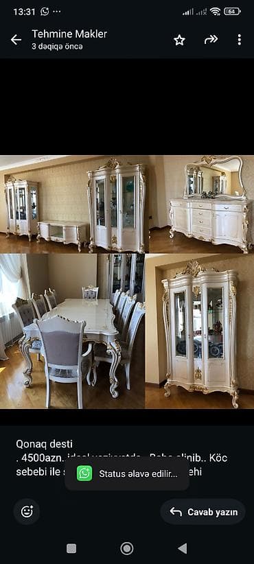 Qonaq desti . 4500azn. ideal veziyyetde. Baha alinib. Köc sebebi ile