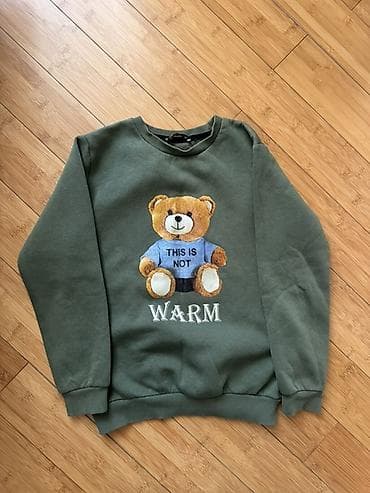 rezin botinkalar: Uşaq sviteri (sweatshirt) - Rəng: zeytun-yaşıl - Üzərində plyuş — 1