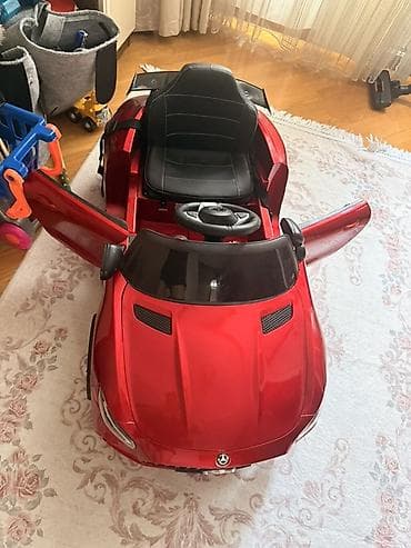 Oyuncaqlar: Uşaq üçün elektrikli maşın – Mercedes üslubunda, qırmızı rəng — 4