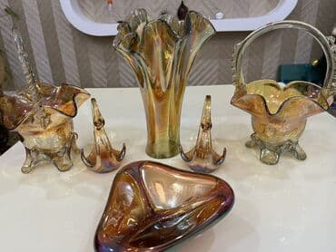 guldanlar: Şüşə dekor dəsti - Rəng: iris effektli qızılı-şəffaf tonlar — 5