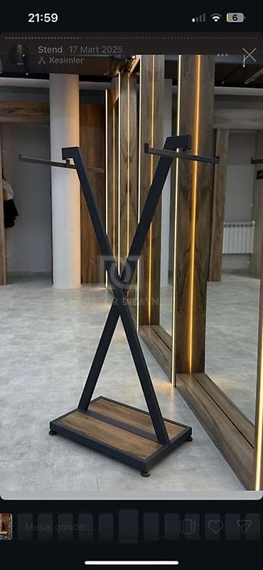 vitri: Metal-plyonka kombinasiyalı geyim stendi - Dizayn: V formalı, iki — 1