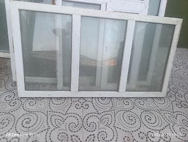 plastik panel: PVC pəncərə çərçivəsi, 3 bölməli - Material: ağ PVC profil - Şüşə — 1