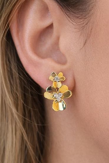 Çantalar: Dəstə daxildir: Üzük, Sırğa, Sarı qızıl, 585 Əyar, 9 g — 2