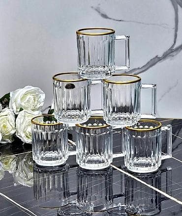 Çay dəsti, rəng - Çəhrayı, Xrustal — 9