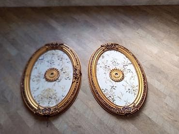 Divar kağızları, oboy: Barokko üslublu 2 ədəd oval tavan rozeti (lüstr üçün bəzək paneli) - — 2