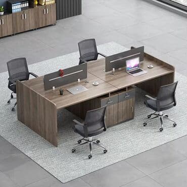 taxta kubu nece hesablanir: Dörd nəfərlik ofis iş masası dəsti - Dizayn: Açıq məkan ofisləri üçün — 1