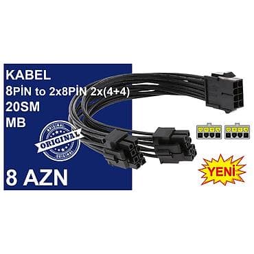 intel core i: Kabellər "8PİN FEMALE to 8PİN/NVİDİA 12PİN MALE Original” MƏHSULLAR — 6