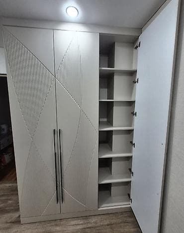 cut kravatlar: 4 qapılı, Boz, Digər material, Açılan, Düz dolab — 4