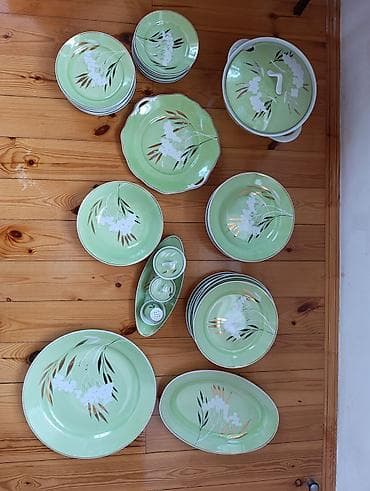 masaüstü işıq: Nahar dəsti, rəng - Yaşıl, Farfor — 2