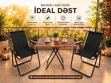 piknik stulları: Masa dəsti Stol dəsti masa dəsti piknik üçün balkon üçün — 1