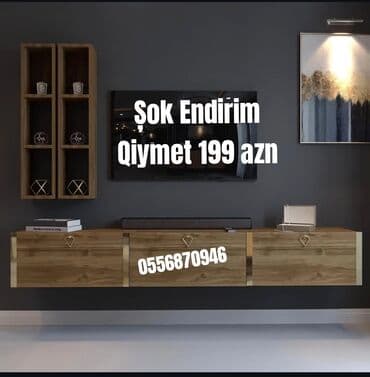 ders masaları: Yeni, Düz TV altlığı, Polkalı, Laminat, Azərbaycan — 20