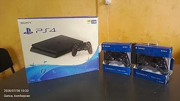 playstatio: Sony PlayStation 4 (PS4) Slim – 1 TB, Jet Black Komplekt: - PS4 Slim — 3