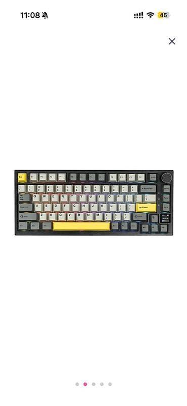 komputer setup: Məhsul: Oyun klaviaturası Ajazz AK820 PRO Black Gray Yellow Gift — 2