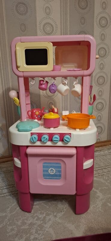 детские инструменты пила: Çəhrayı rəngdə, mətbəx əşyaları ilə birlikdə uşaq oyuncaq mətbəxi — 1