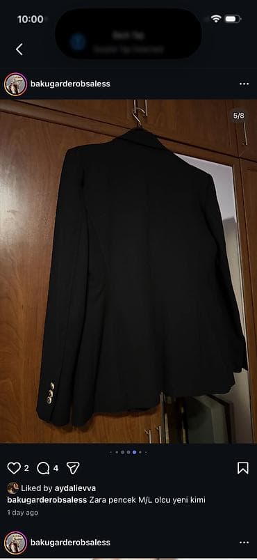 qara pencek: Zara qadın pencəyi - Rəng: qara - Model: iki cərgə düyməli — 5