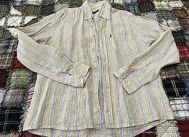 kətan köynək kişi: Köynək, M, rəng - Bej — 7