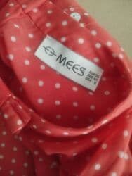 qadın ucun donlar: Qırmızı rəngli, xırda ağ nozlu (xalalı) şifon köynək/bluz. - Yumru — 3