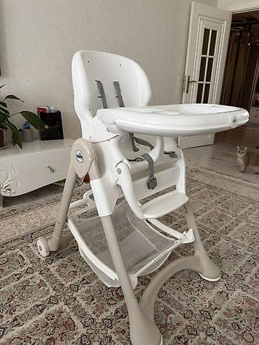 Oyuncaqlar: Uşaq yemək stulu – çoxfunksiyalı, tənzimlənən model - Rəng: ağ/bej - — 3